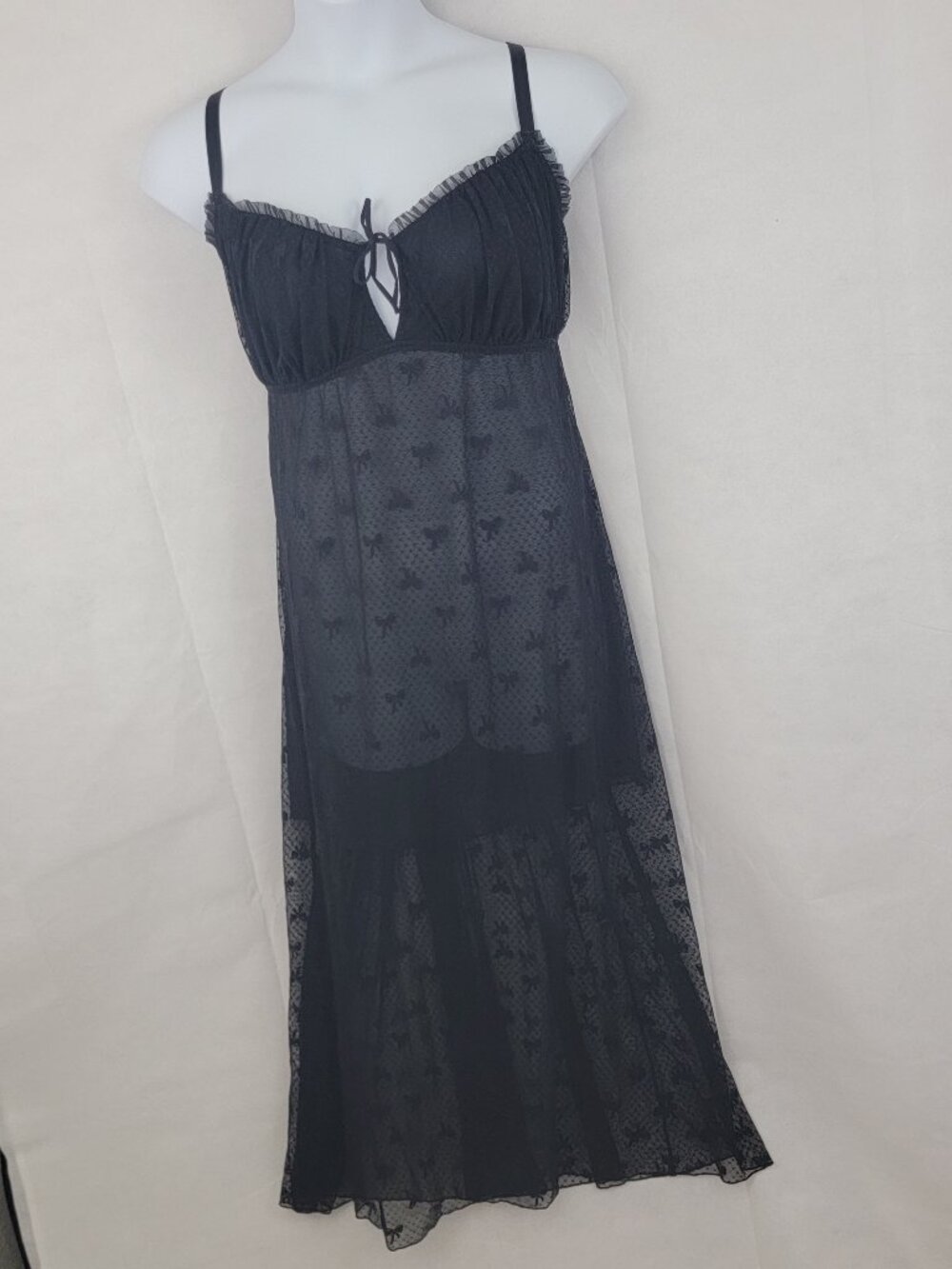 TORRID Womens Dress Plus 4 Wireless Lace Maxi Lingerie Babydoll Bow Whimsigoth